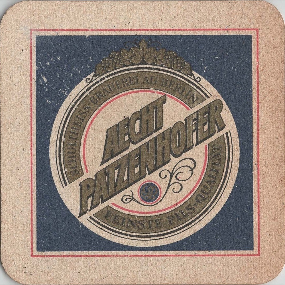 Vintage Aecht Patzenhofer Schultheiss Brauerei AG Berlin Beer Coaster Germany - Picture 2 of 2